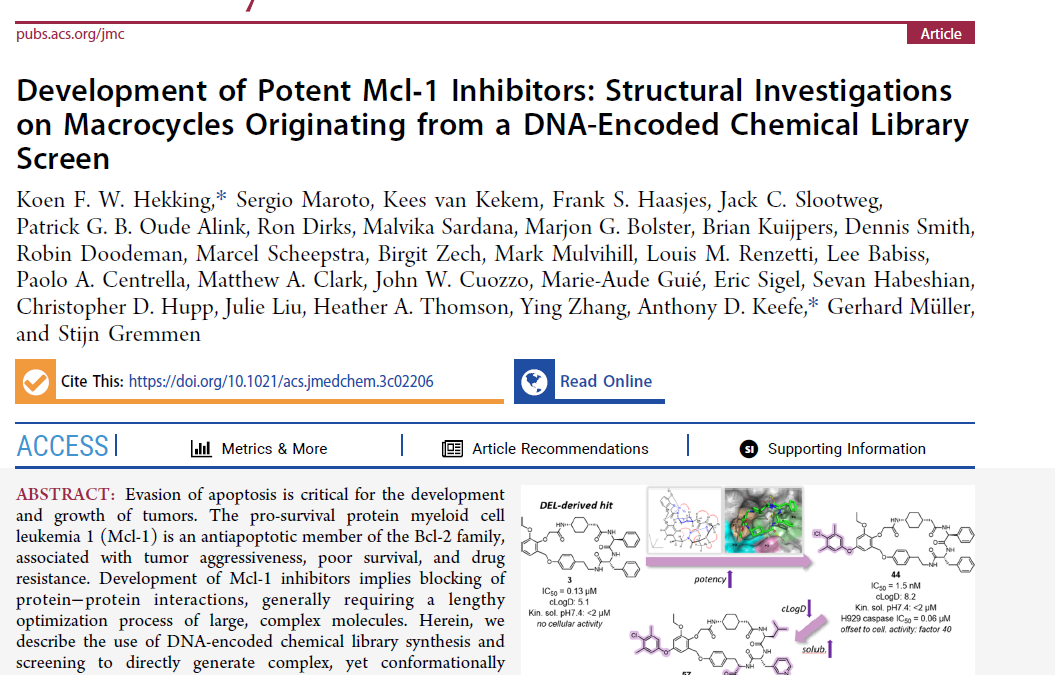 Development of Potent Mcl‑1 Inhibitors: Structural Investigations on Macrocycles Originating from a DNA-Encoded Chemical Library Screen